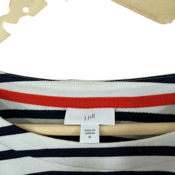 J Jill Medium Top Striped Pullover Black & White Long Sleeve Womens - Picture 4 of 16